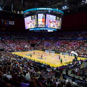 SYDNEY, AUSTRALIA - FEBRUARY 19: A general view during the round 12 NBL match between Sydney Kings and Perth Wildcats at Qudos Bank Arena on February 19, 2022, in Sydney, Australia. (Photo by Brett Hemmings/Getty Images)
